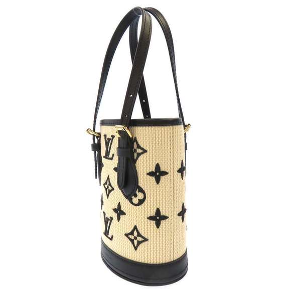 Louis Vuitton Tan Bag Black Leather Baguette Shoulder Nano Noir - Picture 1 of 10